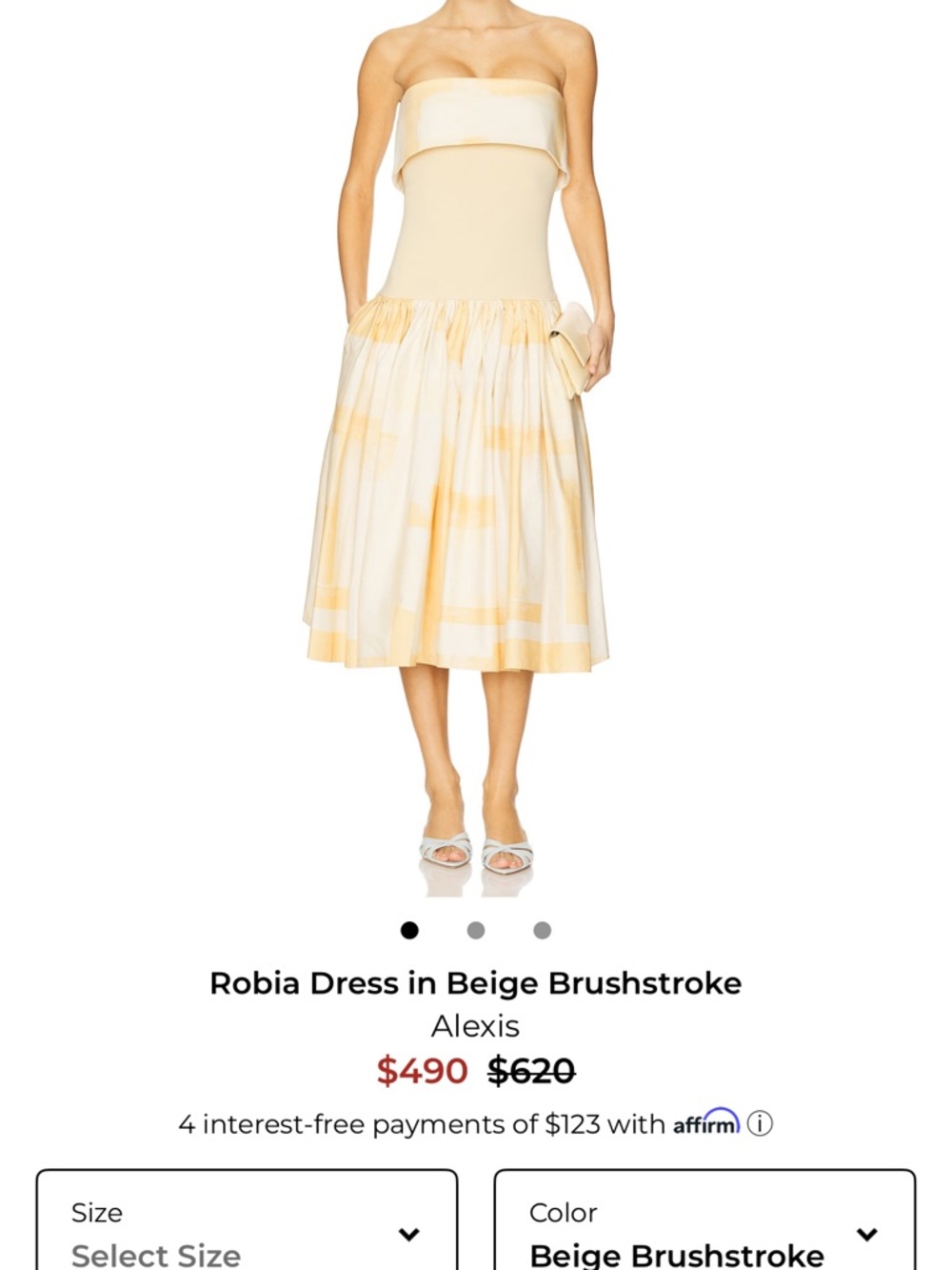 Alexis Robia Dress in Beige Brushstroke in Small
